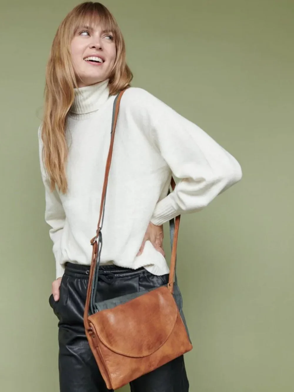 latico Marcus Denim Leather Crossbody Bag